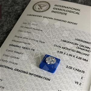 2.00 Carat Lab Grown Diamond Oval VS1 Clarity E Color IGI Certified Ideal Cut