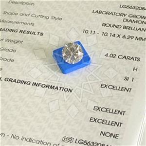 4.00 Carat VS1 E Color Lab Grown IGI Certified Ideal Cut Round Diamond