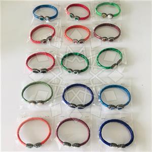 Leather Gem and Crystals Cuff Bracelets