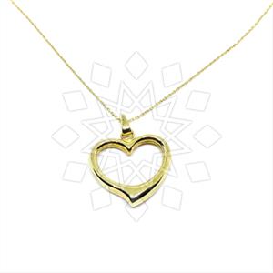 Turkish Gold Heart Pendant Necklace