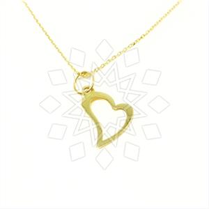 Turkish Gold Heart Pendant Necklace