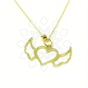 Turkish Gold Heart Pendant Necklace