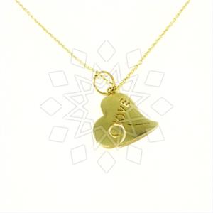 Turkish Gold Heart Pendant Necklace