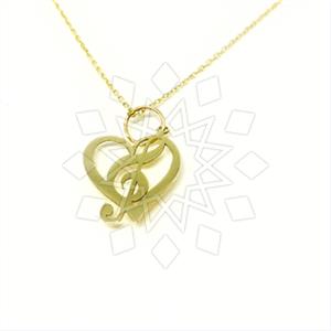 Turkish Gold Heart Pendant Necklace