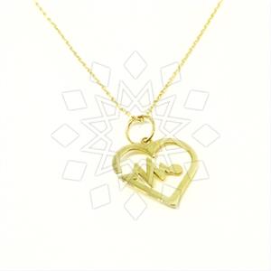 Turkish Gold Heart Pendant Necklace