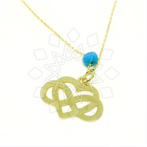 Turkish Gold Heart Pendant Necklace