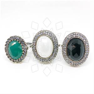 Turkish Silver Cocktail Rings 3 Pieces