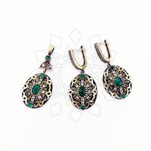 Turkish Silver Earrings Pendant Sets
