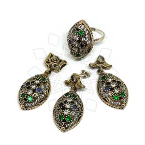 Turkish Silver Ring Earring Pendant Sets