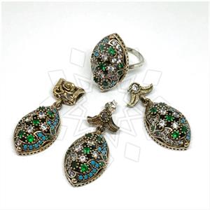 Turkish Silver Ring Earring Pendant Sets