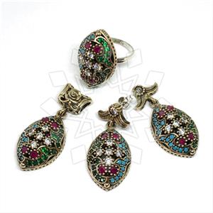 Turkish Silver Ring Earring Pendant Sets