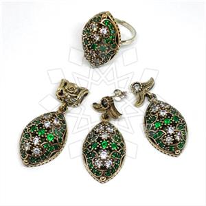 Turkish Silver Ring Earring Pendant Sets