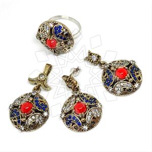 Turkish Silver Ring Earring Pendant Sets