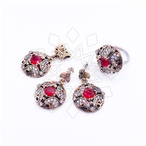 Turkish Silver Ring Earring Pendant Sets