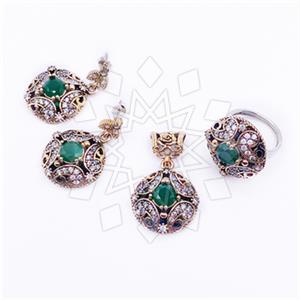 Turkish Silver Ring Earring Pendant Sets