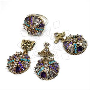 Turkish Silver Ring Earring Pendant Sets