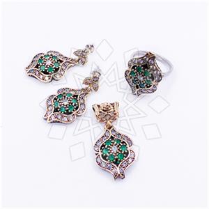 Turkish Silver Ring Earring Pendant Sets