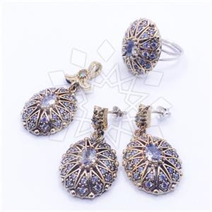 Turkish Silver Ring Earring Pendant Sets