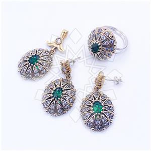 Turkish Silver Ring Earring Pendant Sets