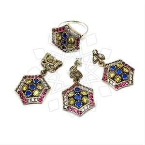 Turkish Silver Ring Earring Pendant Sets