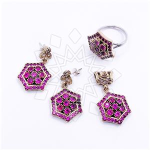 Turkish Silver Ring Earring Pendant Sets