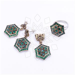 Turkish Silver Ring Earring Pendant Sets