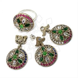 Turkish Silver Ring Earring Pendant Sets