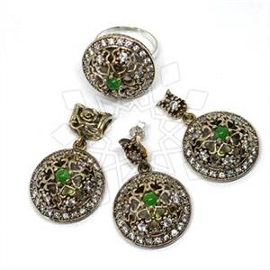 Turkish Silver Ring Earring Pendant Sets