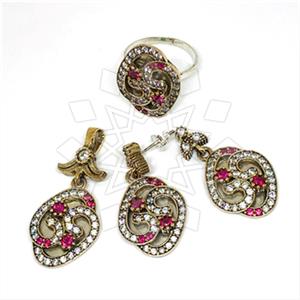 Turkish Silver Ring Earring Pendant Sets