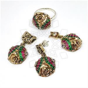 Turkish Silver Ring Earring Pendant Sets