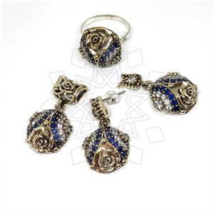 Turkish Silver Ring Earring Pendant Sets