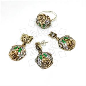 Turkish Silver Ring Earring Pendant Sets