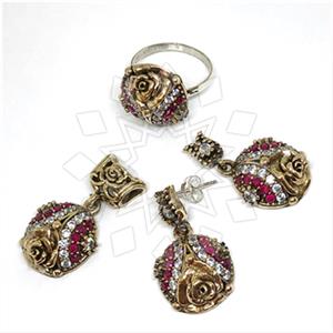 Turkish Silver Ring Earring Pendant Sets