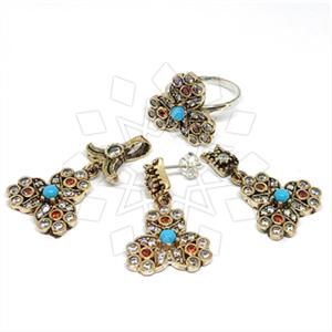 Turkish Silver Ring Earring Pendant Sets