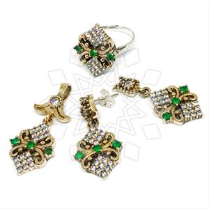 Turkish Silver Ring Earring Pendant Sets