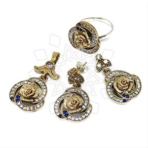 Turkish Silver Ring Earring Pendant Sets