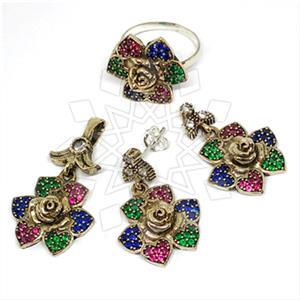 Turkish Silver Ring Earring Pendant Sets