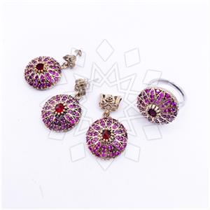 Turkish Silver Ring Earring Pendant Sets