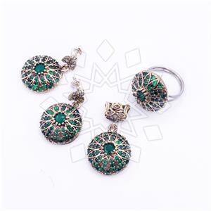Turkish Silver Ring Earring Pendant Sets