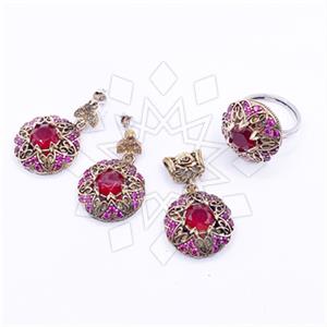 Turkish Silver Ring Earring Pendant Sets