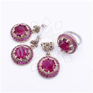 Turkish Silver Ring Earring Pendant Sets