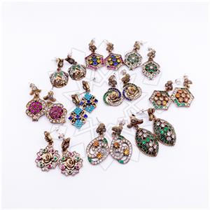 Turkish Silver Single Drop Earrings Pack 10 Pairs Mix Most Popular