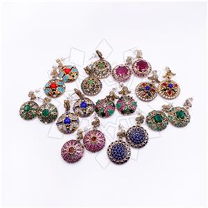 Turkish Silver Single Drop Earrings Pack 10 Pairs Round Mix Most Popular