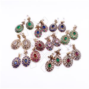 Turkish Silver Single Drop Earrings Pack 10 Pairs Oval Mix Most Popular