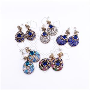 Turkish Silver Single Drop Earrings Pack 5 Pairs Blue Most Popular