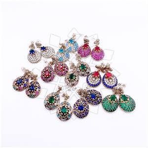 Turkish Silver Single Drop Earrings Pack 10 Pairs Pear Shape Mix Most Popular