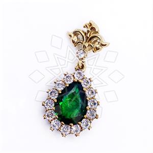 Turkish Silver Single Drop Gem Pendant