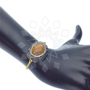 925 Sterling Silver Gem and Crystals Adjustable Bracelet