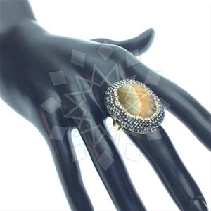 925 Sterling Silver Gem and Crystals Gemstone Rings