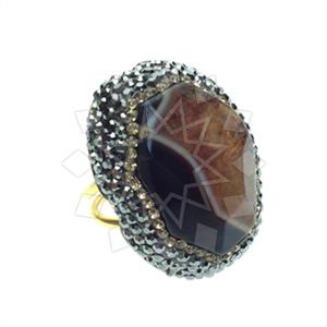 925 Sterling Silver Gem and Crystals Gemstone Rings